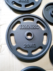 Диски для штанги б у 51 мм черные металл с хватами Ivanko OMEZS